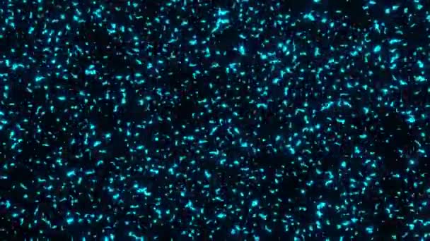 Astratto Realistico Glitter Blu Fuoco Particelle Luci Texture Sfondo Scuro — Video Stock
