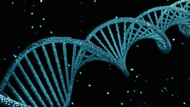 Scienza Biotecnologia Struttura Blu Del Dna Sfondo Rendering — Video Stock