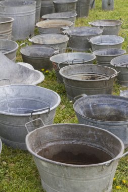 Bahçe için eski süs kova