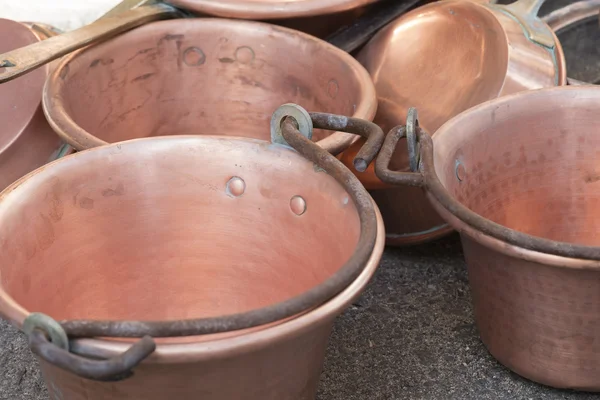 Old pots and pans — Stock Photo, Image