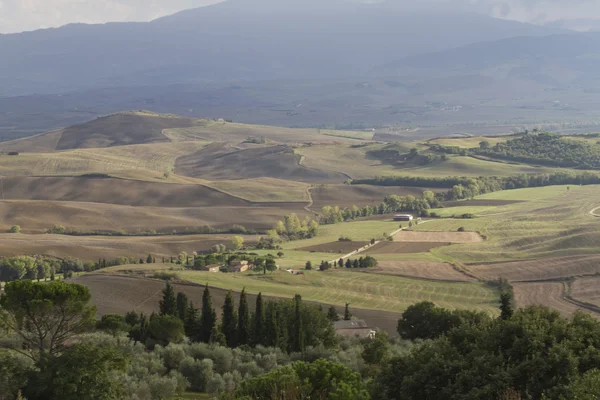 Paisagem montanhosa, Toscana, Itália — Fotografia de Stock