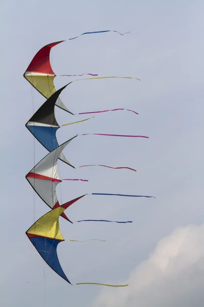 Colorful kites flying in the sky — Stock Photo, Image