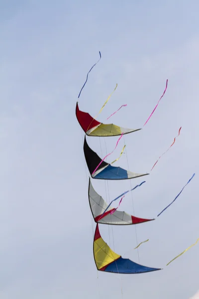 Colorful kites flying in the sky — Stock Photo, Image