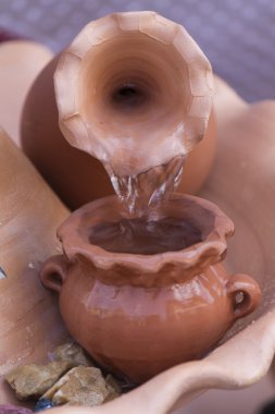 Şarap tulumu kil su ile