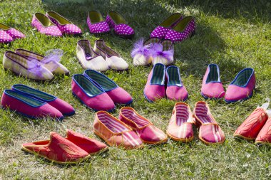 Çayır üzerinde ayakkabı