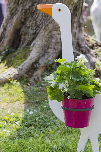 Goose wooden planter