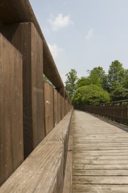 Göldeki tahta köprü.