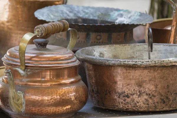 Old pots and pans — Stock Photo, Image