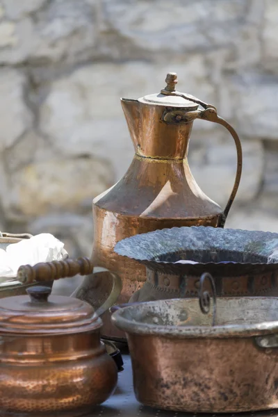 Old pots and pans — Stock Photo, Image