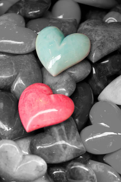 Kamienie kolorowe serca — Zdjęcie stockowe