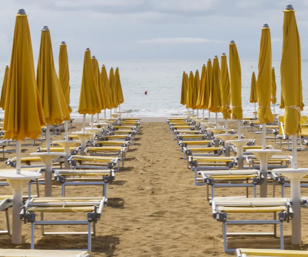 Tumbonas en la playa — Foto de Stock