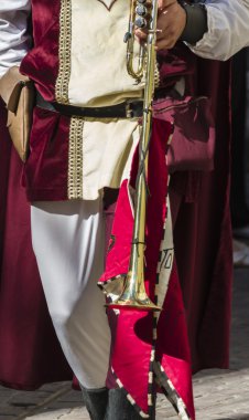 davul ve tefleri Ortaçağ müzisyenler