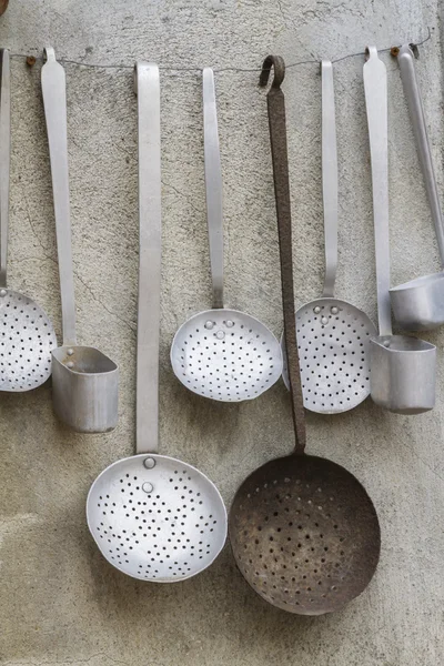 Old ladles kitchen — Stock Photo, Image