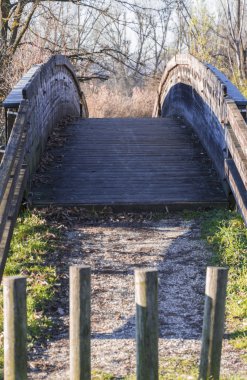 Göldeki tahta köprü.