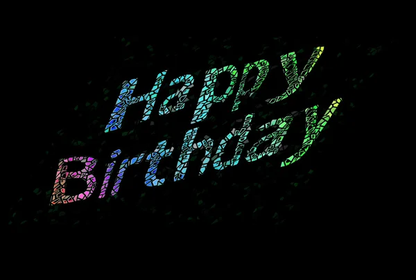 Happy birthday on black background — Stock Photo, Image