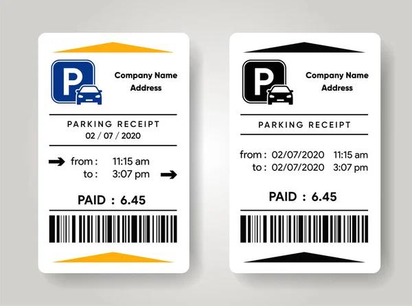 Plantilla Recibo Revisa Maqueta Del Parquímetro Precio Estancia Coche Billete — Archivo Imágenes Vectoriales