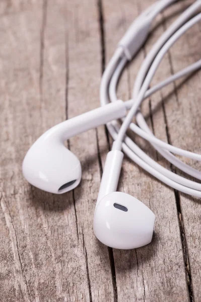 Άσπρα earbuds φωτογραφία — Φωτογραφία Αρχείου