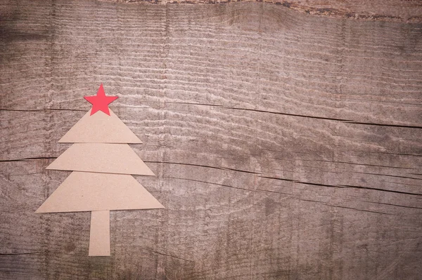 Árvore de Natal feita de papel como fundo — Fotografia de Stock