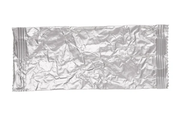 Crumpled aluminum bag — Stock Photo, Image