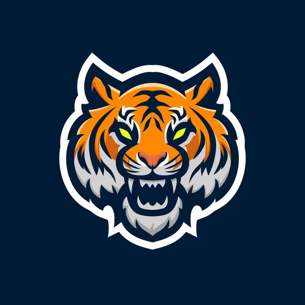 Logo Mascotte Tête Tigre Pour Esport Équipe Jeu Également Idéal — Image vectorielle