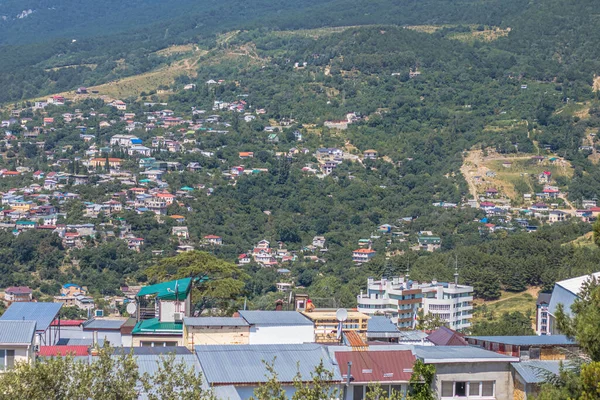 Panorama Vesnice Hor Krymském Poloostrově Blízkosti Města Jalta Létě Červenci — Stock fotografie