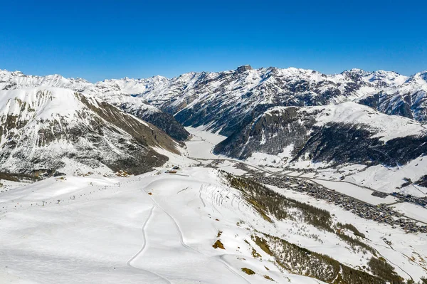 Livigno Valtellina Italie Panorama Aérien Hiver — Photo