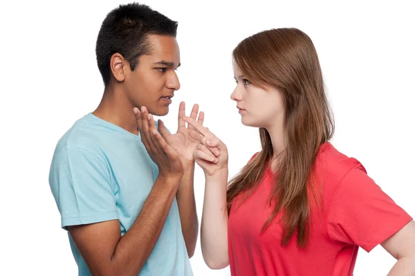 Girl Accusing Boy Stock Picture
