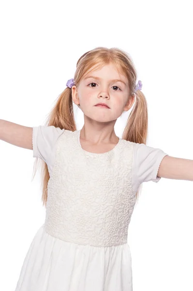 Gorgeous Little Girl with Serious Face. — Stock Photo, Image