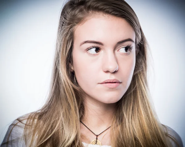 Young Girl Looking Sideways. Royalty Free Stock Photos