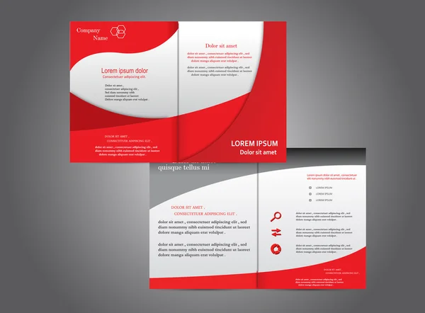 Folleto de negocios de Red Mordern Vector de stock