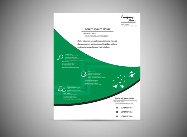 Green Brochure for business — Stock Vector