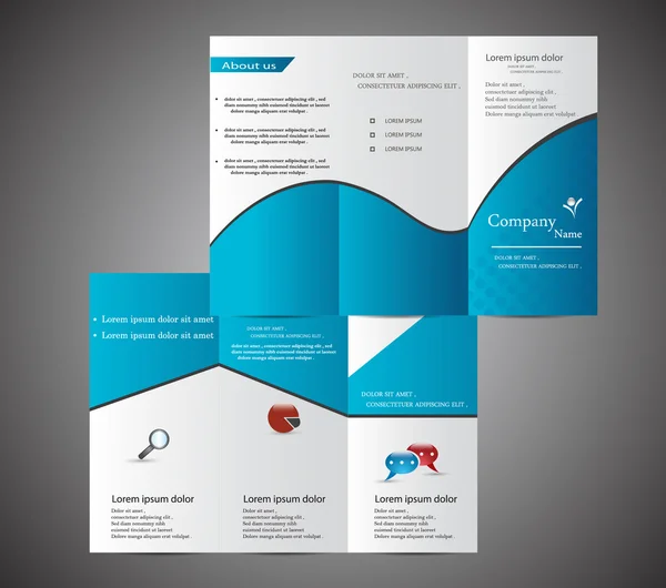 Folleto Tri Fold — Vector de stock