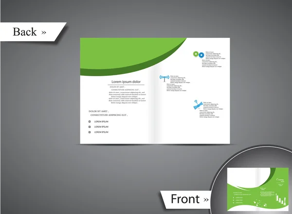 Folleto Resumen Verde — Archivo Imágenes Vectoriales