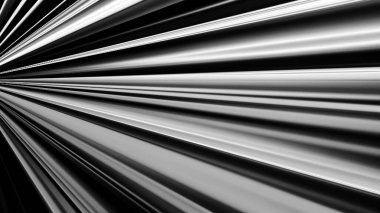 Siyah ve beyaz bulanık ışık çizgileri soyut arkaplanda hareket halinde. Gökkuşağı ışınları. Led Light. Geleceğin teknolojisi. Parlak dinamik sahne. Neon ışıkları. Sihir hızlı ilerliyor. Parlak duvar kağıdı.