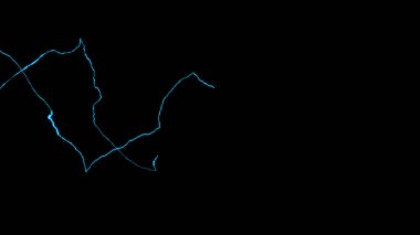 Soyut gerçekçi doğa, yeşil şimşek arka planı. İzole dokular üzerine parlak kıvrımlı çizgi.