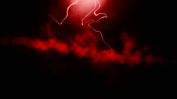 Абстрактный Реалистичный Характер Красной Молнии Громовой Фон Яркая Изогнутая Линия — стоковое фото