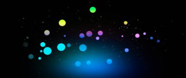 Kopyalama alanı ile bulanık bokeh arkaplan. Soyut lüks sim efekti palavra. Parlak sihirli toz parçacıkları. Sihirli kavram, odaklanamaz. Stok illüstrasyonu.