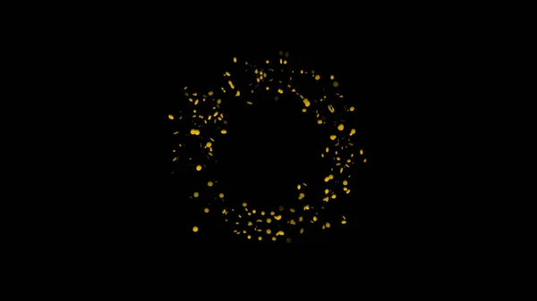 カラフルな渦巻き粒子は 黒の背景に隔離された塵の破片 暗いテクスチャで運動粉体スプレーバーストを効果します 光の概念 ストックイラスト — ストック写真