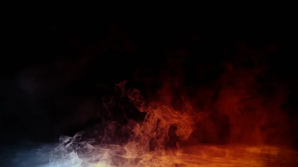 Mystery fire fog texture overlays for text or space. Smoke chemistry, mystery effect on isolated background.