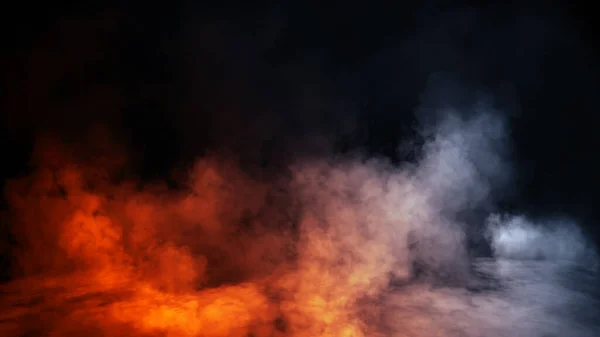 Mystery Blue Orange Fog Texture Overlays Text Space Kouřová Chemie — Stock fotografie