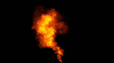 İzole edilmiş arka planda patlama kimyasal duman bombası. Kuru sis bombalarının dokusu donuyor. Stok illüstrasyonu.