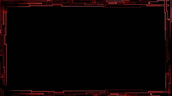 Показувати Накладення Червоних Технічних Кіберінтерфейсів Рамка Зображення Ізольованому Фоні Накладка — стокове фото