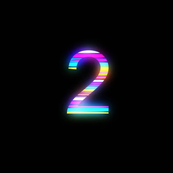 Rainbow Number Illustration Isolated Black Background Abstract Alphabet Symbol Banner — Stock Photo, Image