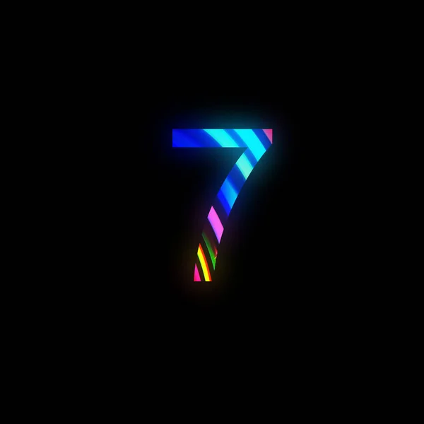 Rainbow Number Illustration Isolated Black Background Abstract Alphabet Symbol Banner — Stock Photo, Image