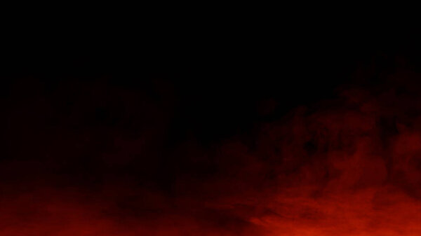 Red ystery fire fog texture overlays for text or space. Smoke chemistry, mystery effect on isolated background.