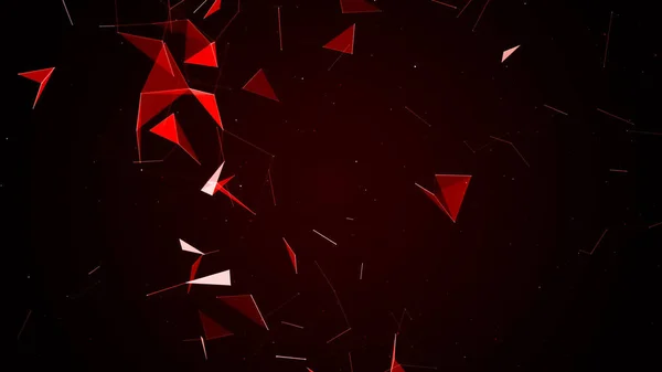 Red Blurred Abstract Plexus Particle Effect Background Mess Communication Technology — Stock Photo, Image