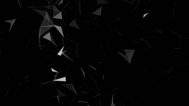 Siyah ve beyaz soyut pleksus parçacık etkisi arka planı. Hareketli çizgiler ve noktalarla karışık iletişim teknolojisi ağı. Teknolojik bağlantı fütüristik web konsept dokusu.