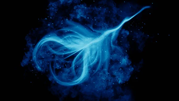 Varázslatos Kék Tűz Elszigetelt Háttérrel Tökéletes Robbanás Hatása Dekoráció Borító — Stock Fotó
