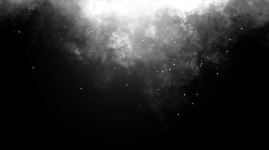 Siyah arka planda soyut duman buharı hareket ediyor. Aromaterapi kavramı. Sis dokuyu örtüyor. Stok illüstrasyonu.