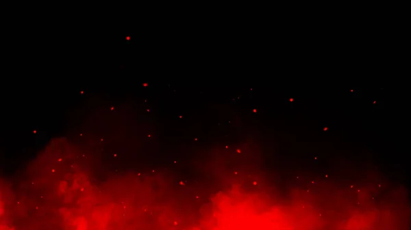 Abstrakter Roter Rauchdampf Bewegt Sich Auf Schwarzem Hintergrund Das Konzept — Stockfoto